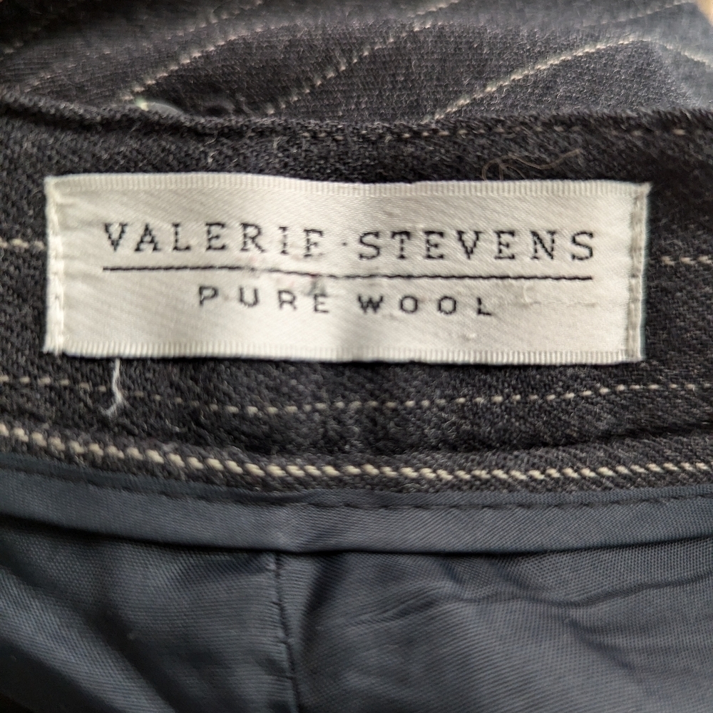 Vintage 80s 90s Valerie Stevens 100% Wool Pinstripe Pleated Pants Sz 6 - Picture 6 of 13